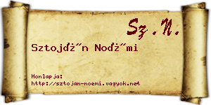 Sztoján Noémi névjegykártya